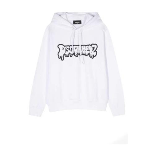 Dsquared2 Vit Sweatshirt Ss24 Herrmode White, Herr