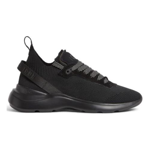 Dsquared2 Svarta platta skor Fly Sneakers Black, Herr