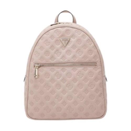 Guess Vikky ryggsäck i präglat rosa ekoläder Pink, Dam