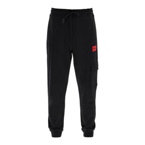 Hugo Boss Cargo Ficka Bomull Joggers Black, Herr