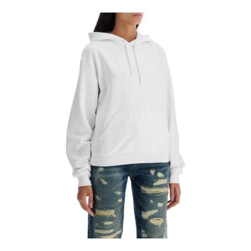 Marc Jacobs Broderad 'The Hoodie' Bomullsweatshirt White, Dam