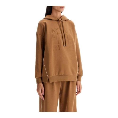 Max Mara Kontrast Piping Boxy Hoodie Brown, Dam