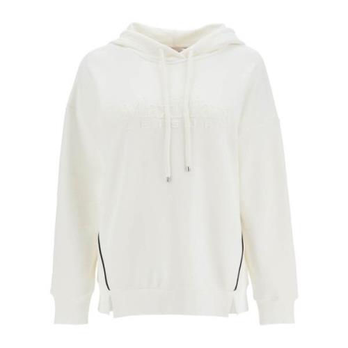 Max Mara Kontrast Piping Boxy Hoodie White, Dam