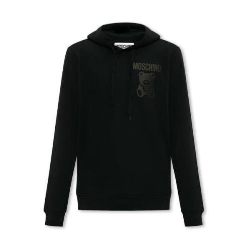 Moschino Svart Sweatshirt Stilren Bekväm Ss24 Black, Herr