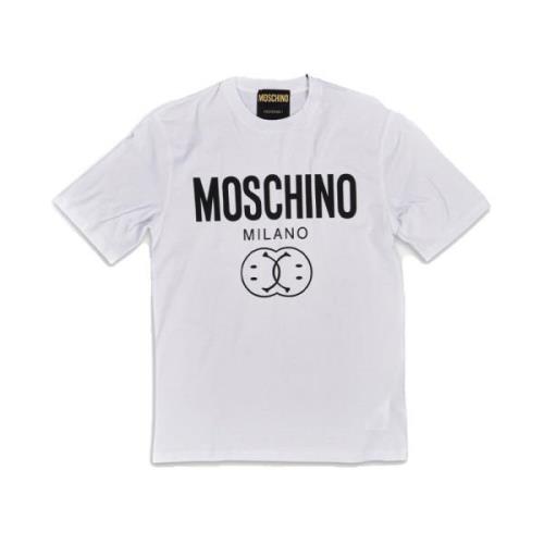 Moschino Vit T-shirt Stilren Bekväm Uppgradera Look White, Herr