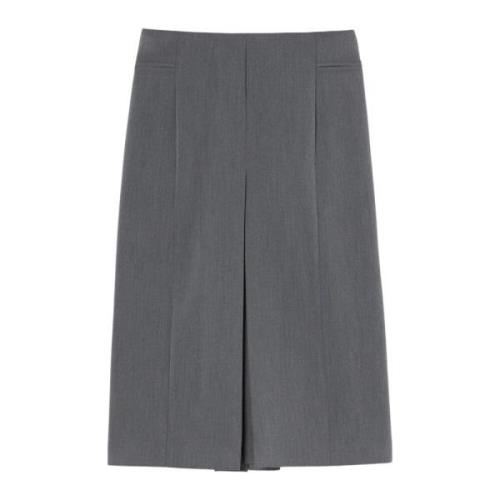 Pinko Midi sartorial kjol med sprund och veck Gray, Dam