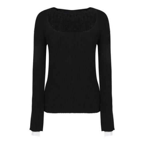 Pinko Lyxigt Svart Stickat Plagg Aw24 Black, Dam