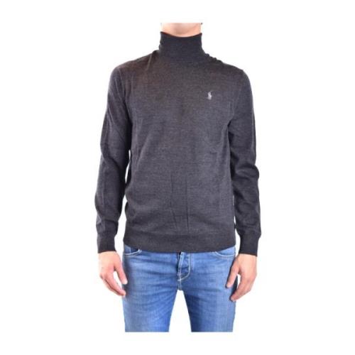 Ralph Lauren Grå Stickat Aw22 Stilfull Herrtröja Gray, Herr