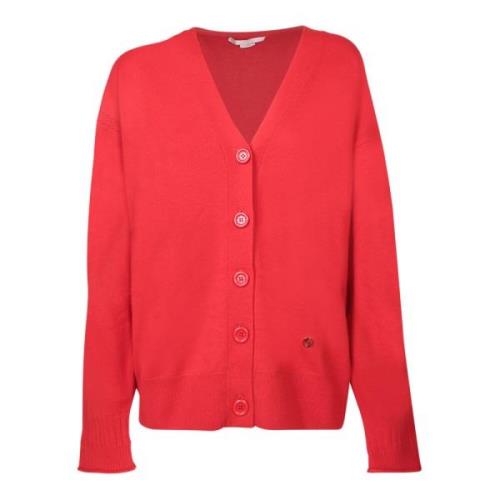 Stella McCartney Röd V-ringad Cardigan Sweater Red, Dam