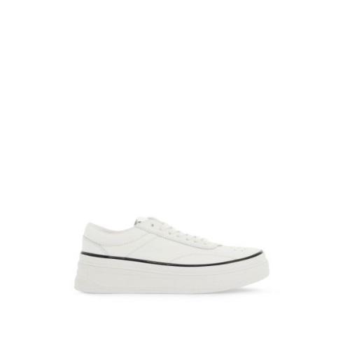 Jil Sander Klassiska lädersneakers för vardagen White, Herr