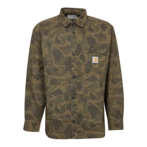 Carhartt Wip Grön Camo Långärmad Skjorta Green, Herr