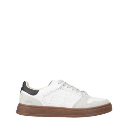 Premiata Vita lädersneakers med brun sula White, Herr