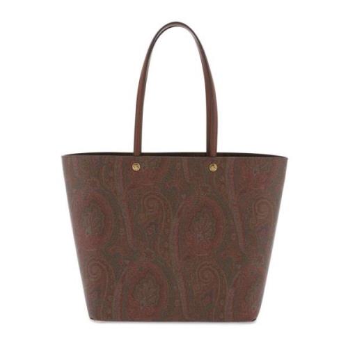 Etro Ikonisk Paisley Jacquard Toteväska Brown, Dam