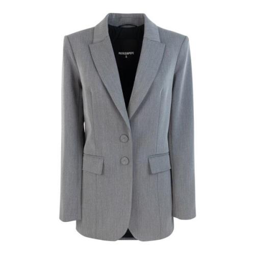 Patrizia Pepe Chic Grå Blazer med Slim Fit Gray, Dam