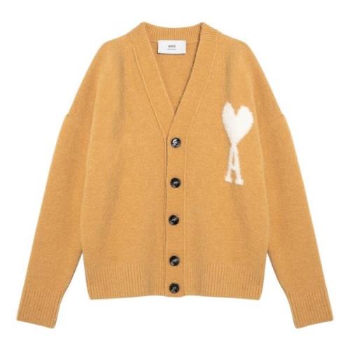 Ami Paris Kort Cardigan Tröja Yellow, Herr