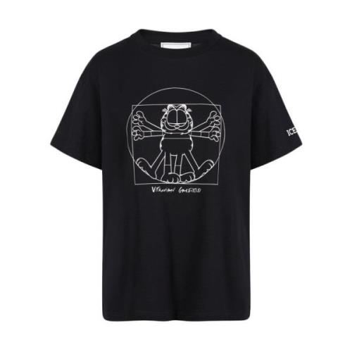 Iceberg Normal passform T-shirt i bomullsjersey Black, Dam