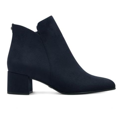 Tamaris Blå Blockklack Ankelboots Blue, Dam