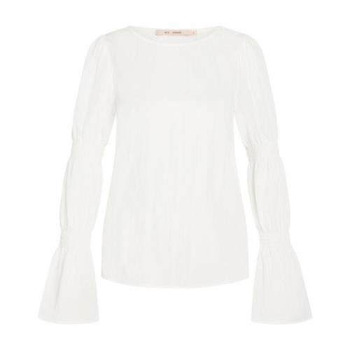 RUE de Femme Vit Zoe Blus med Stiliga Detaljer White, Dam