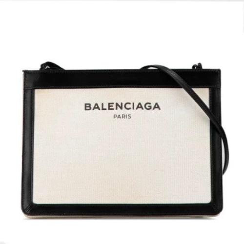 Balenciaga Vintage Pre-owned Canvas axelremsvskor Beige, Dam