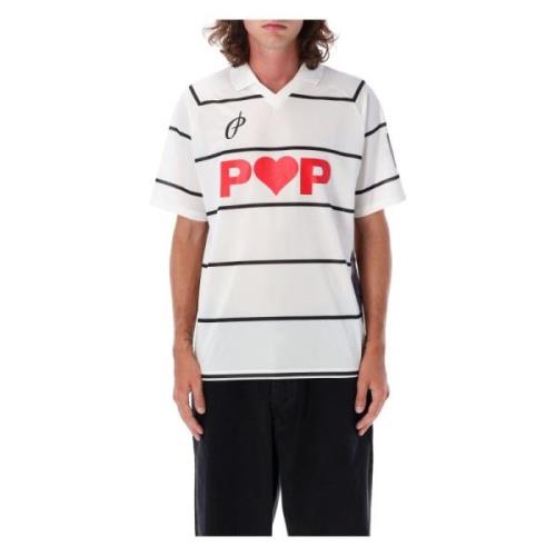 Pop Trading Company Fotboll T-shirt Vit med Ränder White, Herr