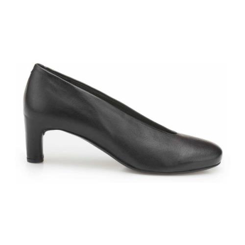 DEL Carlo Svarta Läderpumps - Stark Personlighet Black, Dam