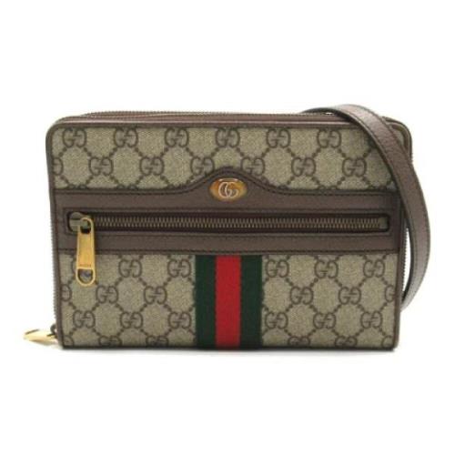 Gucci Vintage Pre-owned Belagd canvas gucci-vskor Beige, Dam