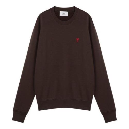 Ami Paris Crewneck Sweatshirt Brown, Herr