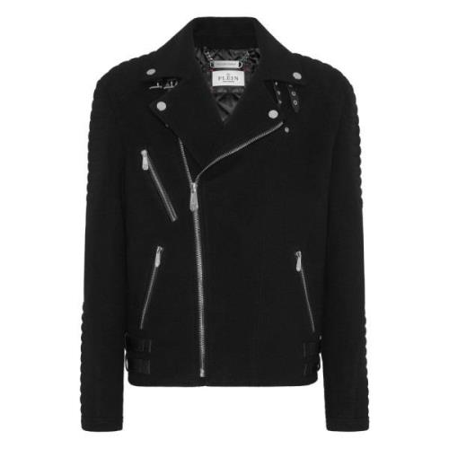 Philipp Plein Svarta Bikerjackor Black, Herr