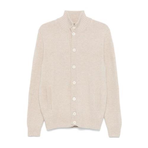 Zanone Ivory Cardigan Sweaters Tunga Knappar Beige, Herr