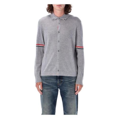 Thom Browne Ljusgrå Jersey Stitch Tröja Gray, Herr