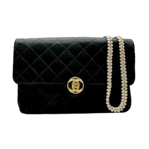 Chanel Vintage Pre-owned Satin chanel-vskor Black, Dam