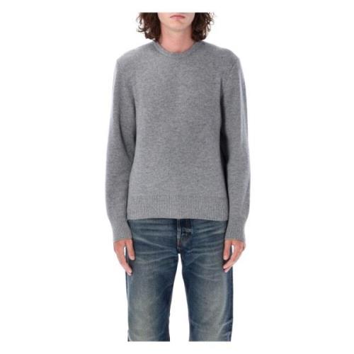 Thom Browne Ljusgrå Stickad Tröja Pullover Aw24 Gray, Herr