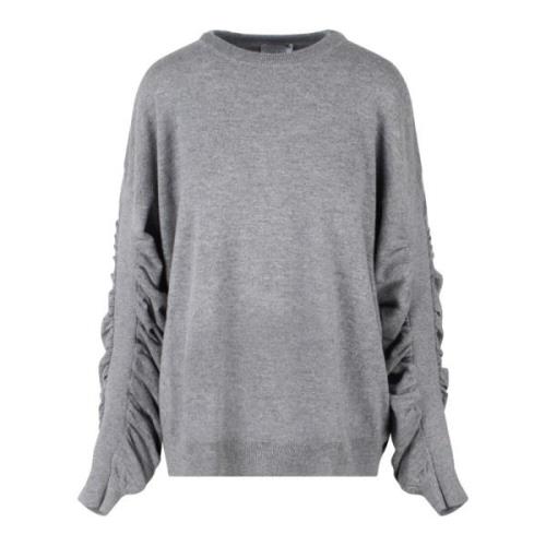 Nude Virgin Wool Crew Neck Stickad Tröja Gray, Dam