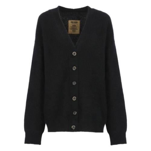 UMA Wang Svart V-ringad Cardigan Tröja Black, Dam