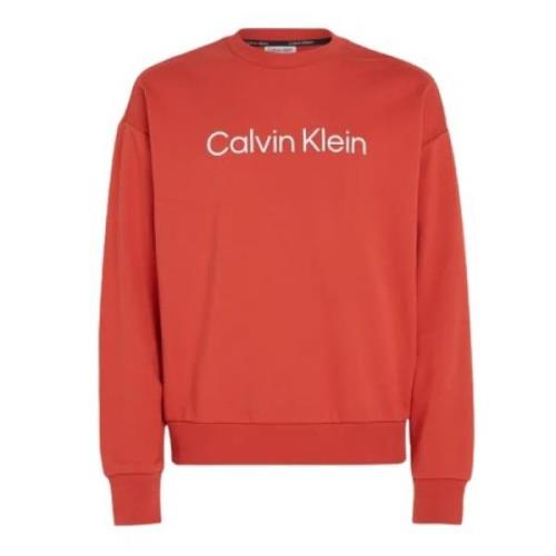 Calvin Klein Hero Logo Komfort Sweatshirt Röd Orange, Herr