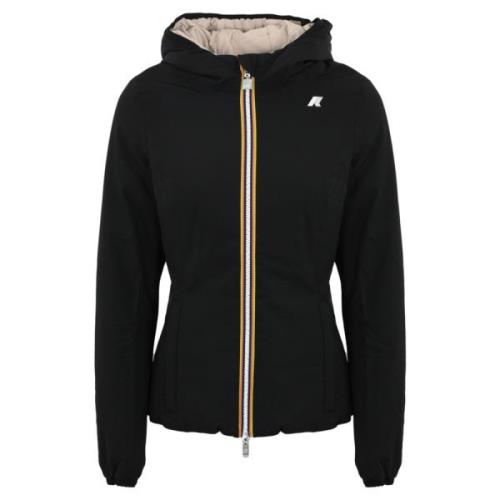 K-Way Vändbar Huva Kappa Svart/Beige Black, Dam