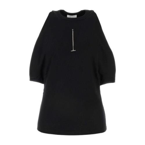 Alexander McQueen Stretch Bomull Svart Topp Black, Dam