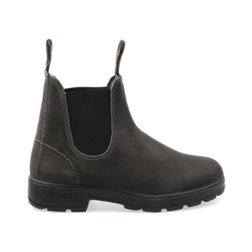 Blundstone Stålgrå vaxade mockastövlar Black, Dam