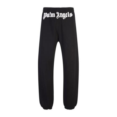 Palm Angels Svarta Bomullsfleece Joggers Black, Herr