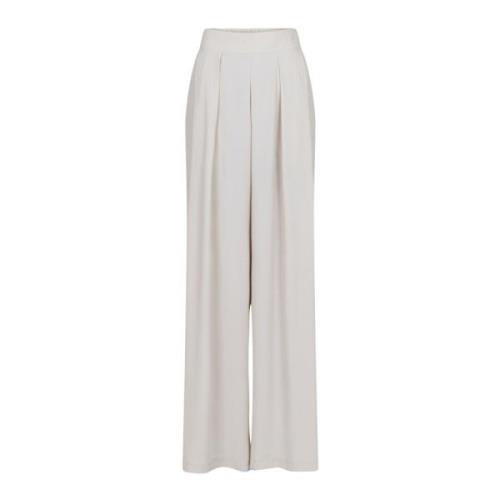 Neo Noir Wide Trousers Beige, Dam