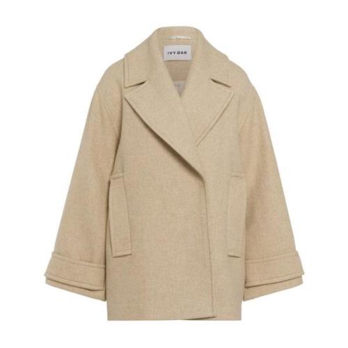 IVY OAK Oversized Sand Melange Beige Coat Beige, Dam