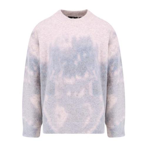 Represent Alpacka Ullblandning All-Over Print Sweater Gray, Herr