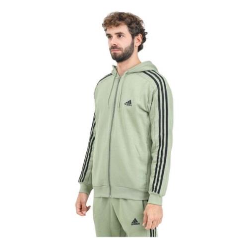 Adidas Essentials Fleece 3 Stripes Sweater Green, Herr