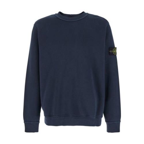 Stone Island Grundläggande Crewneck Sweaters Blue, Herr