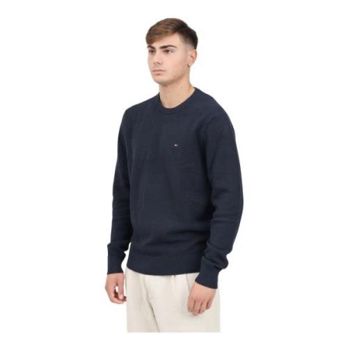 Tommy Hilfiger Blå Crew Neck Tröja Blue, Herr