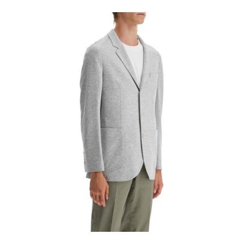 Brunello Cucinelli Slim Fit Cashmere Jersey Blazer Gray, Herr