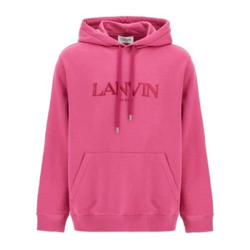 Lanvin Huvtröja med broderad logotyp Pink, Herr