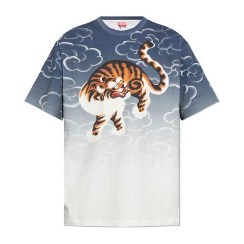 Kenzo T-shirt med tryck Blue, Herr