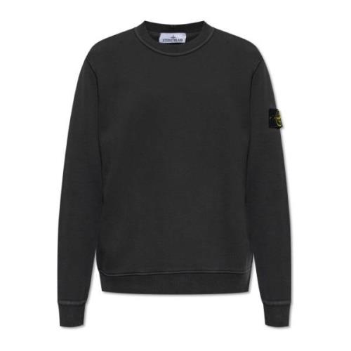 Stone Island Sweatshirt med logotyp Gray, Herr