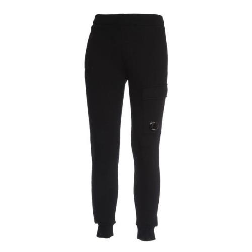 C.p. Company Svarta Cargo Sweatpants Aw24 Black, Herr